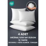 Yamesa 4 Adet Orijinal %100 Saf Silikon İç Yastık Dolu Kırlent, Dayanıklı , Nefes Alabilir Ve Yumuşak