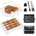 Yamobi Sıcak hava fritözü aksesuarı, BPA içermeyen Airfryer aksesuarı, 10,4 l için, Philips Airfryer 5000 için ideal, ızgara ızgarası, şiş, eldiven ve maşa dahil