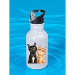 Yan Yana Kedi Baskılı Matara Suluk 600 ml - Kız Çocuk Suluk, Kız Sulukları