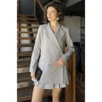 Yan Yırtmaçlı Astarlı Kadın Blazer Ceket P-00015859 - 44 - Gri
