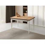 Yandan Açılır Büyüyen Yemek Masası Meşe-Beyaz 70 x 110 cm Sadece Masa Fiyatıdır - 70X110 - Beyaz - Meşe