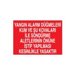 Yangın alarm Düğmeleri Kum Ve Su Kovaları... Uyarı Tabelası - 50x70 Alüminyum Kompozit Panel - Y26