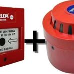 Yangın Alarm Ihbar Ikaz Sireni Ve Butonu 2'li Set