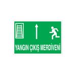 Yangın Çıkış Merdiveni Uyarı Tabelası - 20x30 Alüminyum Kompozit Panel - AÇ2