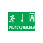Yangın Çıkış Merdiveni Uyarı Tabelası - 35x50 Alüminyum Kompozit Panel - AÇ1