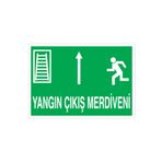 Yangın Çıkış Merdiveni Uyarı Tabelası - 50x70 Alüminyum Kompozit Panel - AÇ2