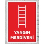 Yangın Merdiveni - Uyarı Tabela Levhası 24X34 cm Polikarbon - 24 x 34 cm - 1 Adet