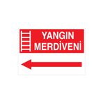 Yangın Merdiveni Uyarı Tabelası - 50x70 Alüminyum Kompozit Panel - Y4