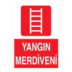 Yangın Merdiveni Uyarı Tabelası - 70x100 Alüminyum Kompozit Panel - Y45