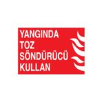 Yangında Toz Söndürücü Kullan Uyarı Tabelası - 35x50 Alüminyum Kompozit Panel - Y69
