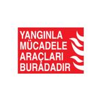 Yangınla Mücadele Araçları Burdadır Uyarı Tabelası - 70x100 Alüminyum Kompozit Panel - Y39