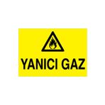 Yanıcı Gaz Uyarı Tabelası - 20x30 Alüminyum Kompozit Panel - DG7
