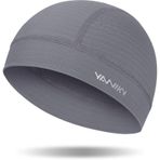 YANIKY Kafatası Kepi Kask Gömlekleri Erkekler için - Yumuşak Elastik Bisiklet Şapkası Motosiklet Kafatası Şapkası Bere Wicking Cap Bisiklet Koşu Şapkaları, Gri, Tek Beden