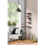 yankı-byeg 20 Cm 4lü Mat Siyah Mdf Uçan Mini Duvar Rafı Gizli Bağlantı Çiçeklik