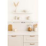 Yankı-BYEG 2li 40 cm Mat Beyaz Mdf Duvar Rafı Gizli Bağlantı Kitaplık