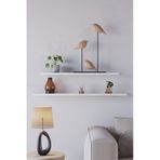 Yankı-BYEG 2li 70 cm 80 cm Mat Beyaz Mdf Duvar Rafı Gizli Bağlantı Kitaplık