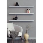 Yankı-BYEG 3lü 80 cm Mat Beyaz Mdf Duvar Rafı Gizli Bağlantı Kitaplık