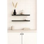 yankı-byeg 40 Cm 2li Mat Siyah Mdf Uçan Duvar Rafı Gizli Bağlantı Kitaplik