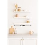 yankı-byeg 40 Cm 3lü Mat Beyaz Mdf Uçan Duvar Rafı Gizli Bağlantı Kitaplık