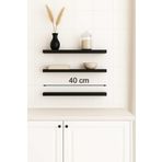 yankı-byeg 40 Cm 3lü Mat Siyah Mdf Uçan Duvar Rafı Gizli Bağlantı Kitaplık Ahşap