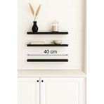 yankı-byeg 40 Cm 3lü Mat Siyah Mdf Uçan Duvar Rafı Gizli Bağlantı Kitaplık