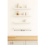 yankı-byeg 40 Cm 4lü Mat Beyaz Mdf Uçan Duvar Rafı Gizli Bağlantı Kitaplık