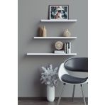 yankı-byeg 40 Cm 50 Cm 60 Cm 3lü Mat Beyaz Mdf Uçan Duvar Rafı Gizli Bağlantı Kitaplık