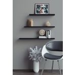 yankı-byeg 40 Cm 50 Cm 60 Cm 3lü Mat Siyah Mdf Uçan Duvar Rafı Gizli Bağlantı Kitaplık