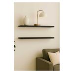 yankı-byeg 50 Cm 2li Mat Siyah Mdf Uçan Duvar Rafı Gizli Bağlantı Kitaplık