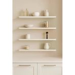 yankı-byeg 50 cm 4lü Mat Beyaz Mdf Uçan Duvar Rafı Gizli Bağlantı Kitaplık