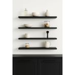 Yankı-Byeg 50 Cm 4Lü Mat Siyah Mdf Uçan Duvar Rafı Gizli Bağlantı Kitaplık