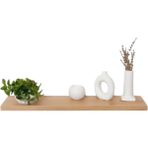 Yankı-Byeg 50 Cm Safir Meşe Mdf Uçan Duvar Rafı Gizli Bağlantı Kitaplık