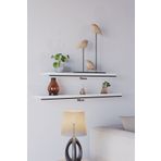 yankı-byeg 70 Cm 80 Cm 2li Mat Beyaz Mdf Uçan Duvar Rafı Gizli Bağlantı Kitaplık Dekoratif Duvar Rafı