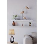 Yankı - BYEG 70 Cm 80 Cm 2li Mdf Mat Beyaz Uçan Duvar Rafı Gizli Bağlantı Kitaplık Mat Beyaz (lake)