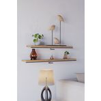 yankı-byeg 70 Cm 80 Cm Mdf 2li Safir Meşe Uçan Duvar Rafı Gizli Bağlantı Kitaplık