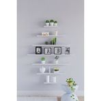 Yankı - BYEG 7li Mat Beyaz Mdf Uçan Duvar Rafı Gizli Bağlantı Kitaplık