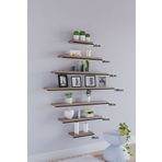 yankı-byeg 7li Safir Meşe Mdf Uçan Duvar Rafı Gizli Bağlantı Kitaplık
