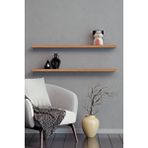 yankı-byeg 80 Cm 2li Safir Meşe Mdf Uçan Duvar Rafı Gizli Bağlantı Kitaplık