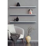 yankı-byeg 80 Cm 3lü Mat Beyaz Mdf Uçan Duvar Rafı Gizli Bağlantı Kitaplık
