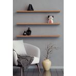yankı-byeg 80 Cm 3lü Safir Meşe Mdf Uçan Duvar Rafı Gizli Bağlantı Kitaplık Dekoratif Duvar Rafı