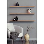 Yankı - BYEG 80 Cm 3lü Safir Meşe Mdf Uçan Duvar Rafı Gizli Bağlantı Kitaplık