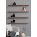 Yankı-Byeg 80 cm 4lü Safir Meşe Mdf Uçan Duvar Rafı Gizli Bağlantı Kitaplık