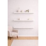 yankı-byeg 90 cm 3lü Mat Beyaz Mdf Uçan Duvar Rafı Gizli Bağlantı Kitaplık