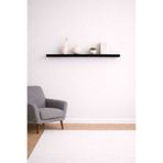 yankı-byeg 90 cm Mat Siyah Mdf Uçan Duvar Rafı Gizli Bağlantı Kitaplık Ahşap