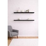 Yankı - BYEG Yankı-byeg 90 Cm 2li Mat Siyah Mdf Uçan Duvar Rafı Gizli Bağlantı Kitaplık
