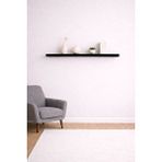 Yankı - BYEG Yankı-byeg 90 Cm Mat Siyah Mdf Uçan Duvar Rafı Gizli Bağlantı Kitaplık