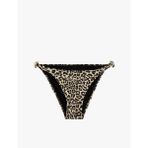 Yanları Aksesuar Detaylı İpli Leopar Desenli Bikini Altı