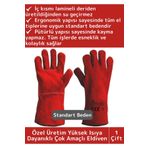 Yanmaz Eldiven Kaynak Yangın Mangal Tamir Su Geçirmez Yüksek Isıya Dayanıklı Çok Amaçlı Eldiven 1 Ad