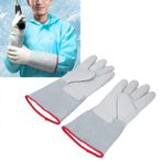 Yanmis Antifriz Eldivenleri, Yaklaşık. 31cm / 12.2in İş Güvenliği Eldivenleri -500℉ (-260°C) Sıvı Nitrojen, Kuru Buz, Soğuk Hava Deposu Için Düşük Sıcaklığa Dayanıklı Eldivenler