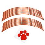 Yansıtıcı Tekerlek Şeritleri Kiti, Akozon 16 parça Motosiklet Yansıtıcı Tekerlek Şeridi Çıkartmaları Dekorasyon Aksesuarı 40,6-45,7 cm (Turuncu)